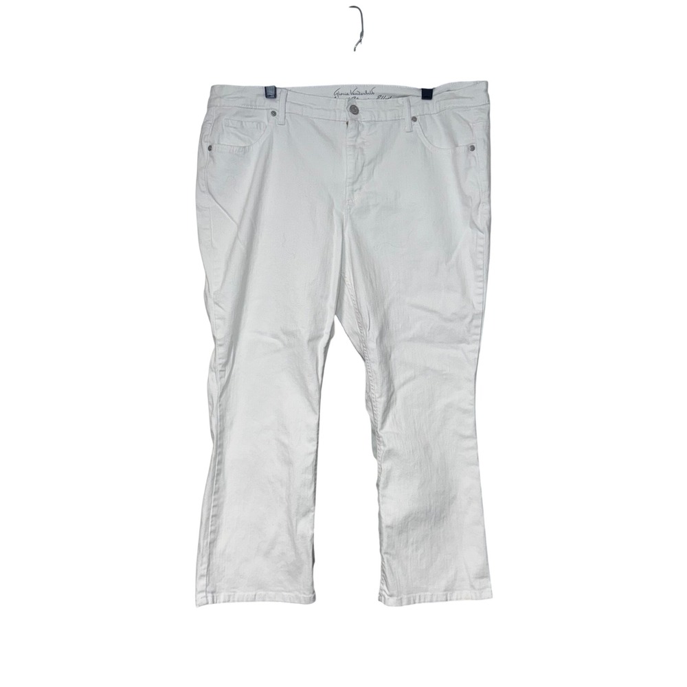 Gloria Vanderbilt Slimming Effect Cropped Pants Womens‎ 16W White Denim Cotton